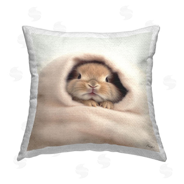 Stupell Industries Roozbeh | Cuddling Baby Bunny Printed Throw Pillow
