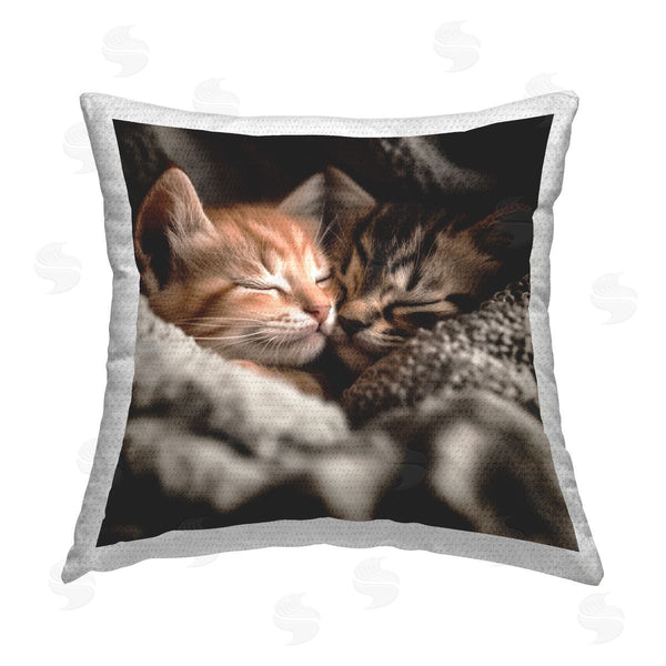 Stupell Industries Roozbeh | Cuddling Kittens Sleeping Printed Throw Pillow