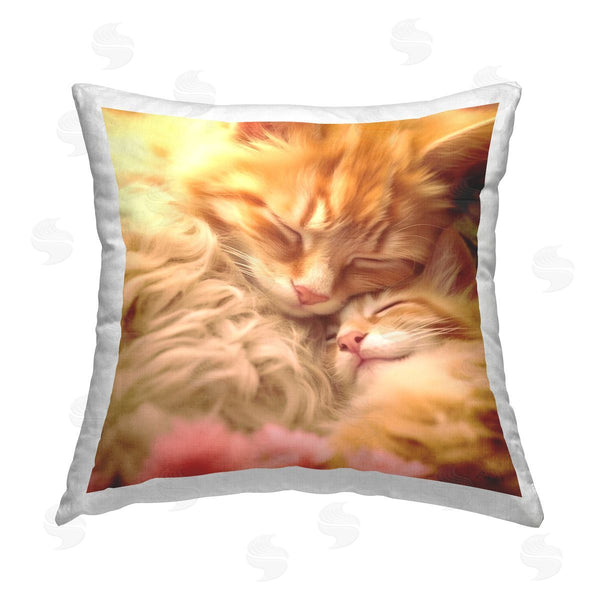 stupell industries Roozbeh | Cuddling Orange Kittens Printed Throw Pillow