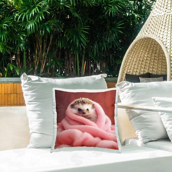 Stupell Industries Roozbeh | Cuddly Hedgehog In Blanket Printed Throw Pillow
