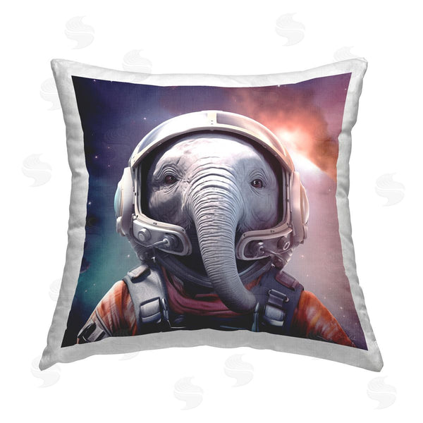 stupell industries Roozbeh | Elephant Space Astronaut Printed Throw Pillow