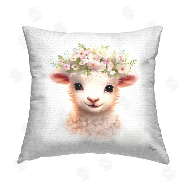 Stupell Industries Roozbeh | Floral Baby Lamb Printed Throw Pillow