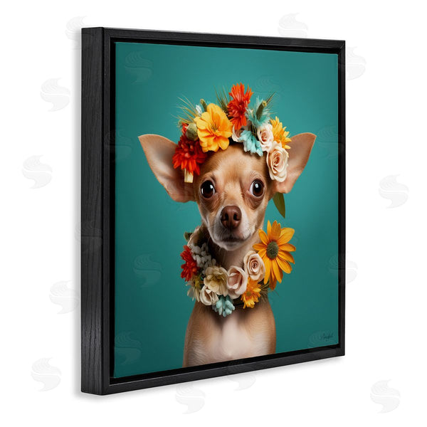 Stupell Industries Roozbeh | Floral Chihuahua Portrait Wall Art