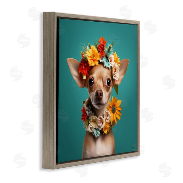 Stupell Industries Roozbeh | Floral Chihuahua Portrait Wall Art
