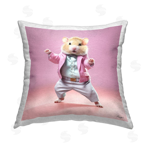 Stupell Industries Roozbeh | Fun Dancing Hamster Printed Throw Pillow
