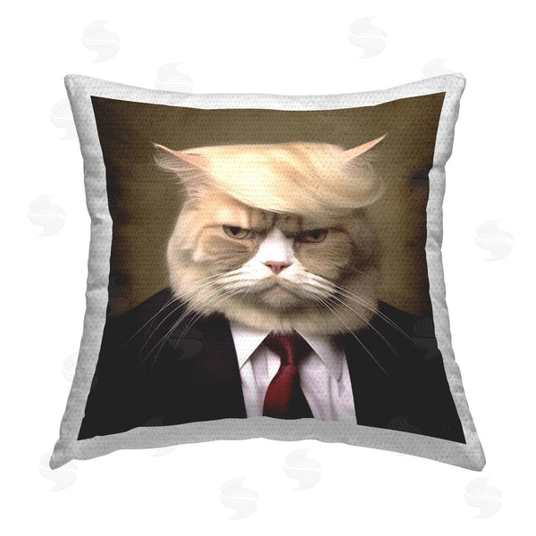 Stupell Industries Roozbeh | Funny Trump Cat Printed Throw Pillow