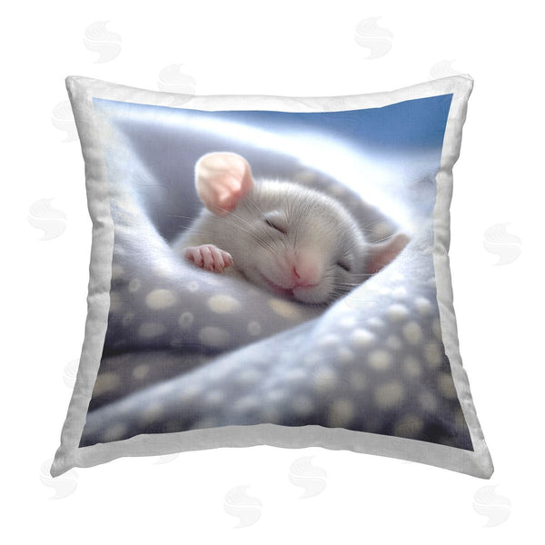 stupell industries Roozbeh | Fuzzy Sleeping Mouse Printed Throw Pillow