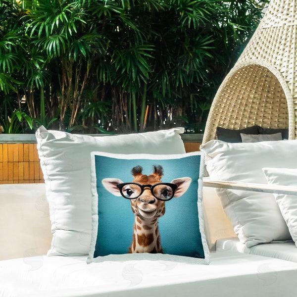 Stupell Industries Roozbeh | Giraffe & Black Glasses Printed Throw Pillow
