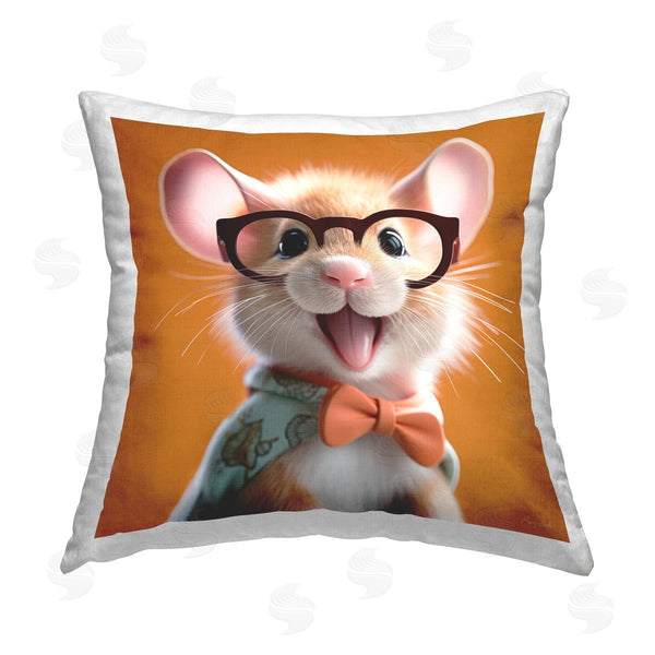 stupell industries Roozbeh | Happy Mouse Face Printed Throw Pillow