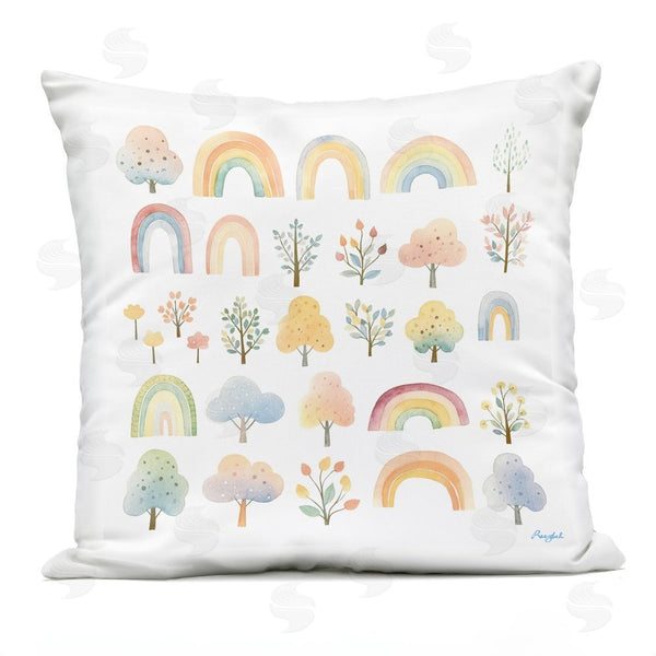 Stupell Industries Roozbeh | Happy Rainbows & Foliage Throw Pillow