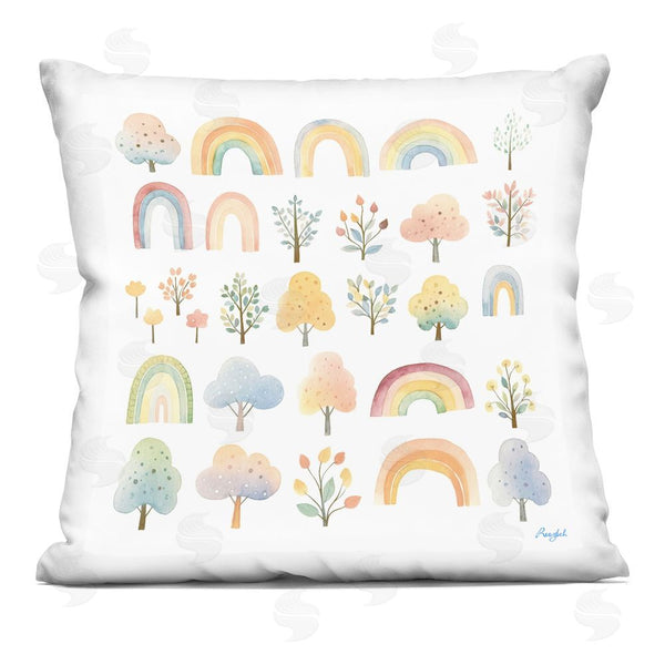 stupell industries Roozbeh | Happy Rainbows & Foliage Throw Pillow