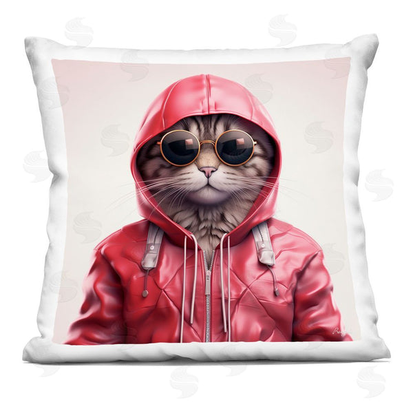 stupell industries Roozbeh | Hipster Cat in Stylish Jacket Throw Pillow