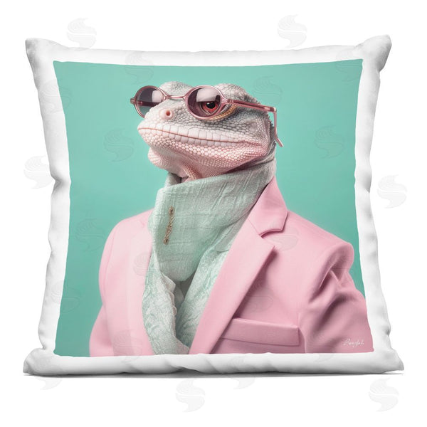 stupell industries Roozbeh | Hipster Iguana Portrait Throw Pillow