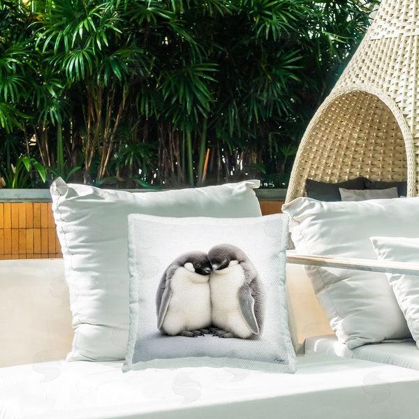 Stupell Industries Roozbeh | Hugging Baby Penguins Printed Throw Pillow
