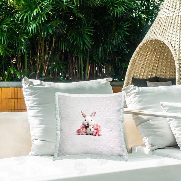 Stupell Industries Roozbeh | Hugging Bunnies & Roses Printed Throw Pillow