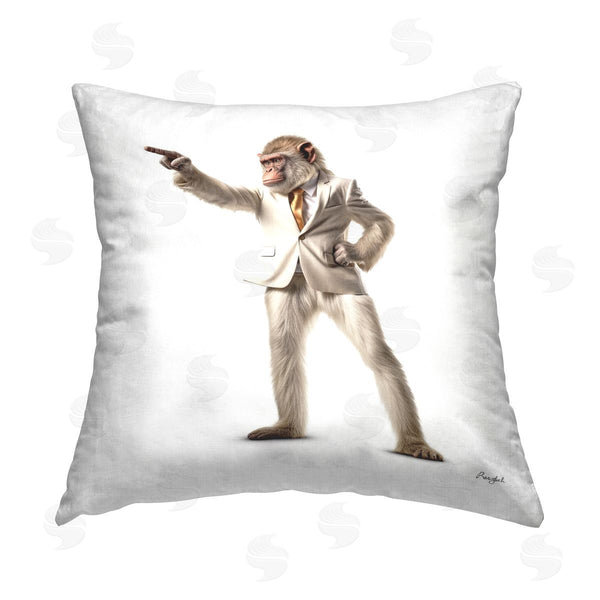 stupell industries Roozbeh | Monkey in Suit Printed Throw Pillow