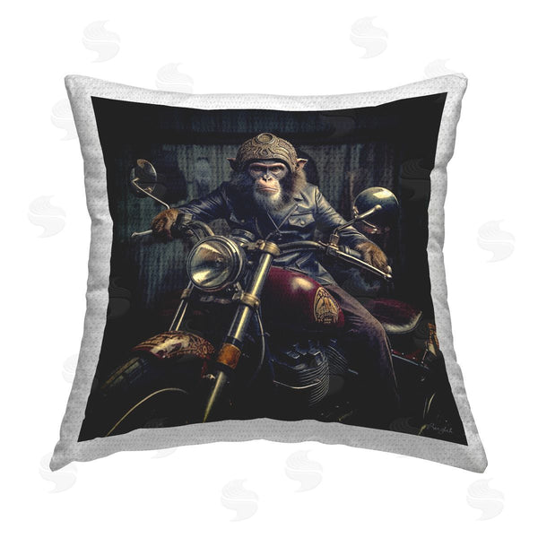 Stupell Industries Roozbeh | Monkey & Motorcycle Printed Throw Pillow