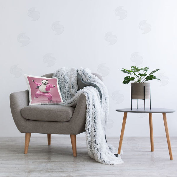 Stupell Industries Roozbeh | Panda Bear Dancing Printed Throw Pillow
