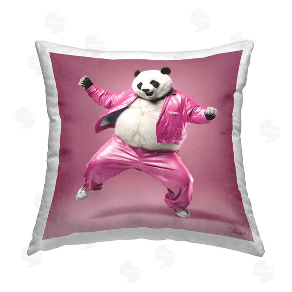 stupell industries Roozbeh | Panda Bear Dancing Printed Throw Pillow