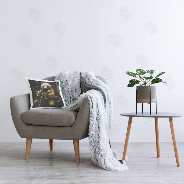 Stupell Industries Roozbeh | Panda On Motorcycle Printed Throw Pillow