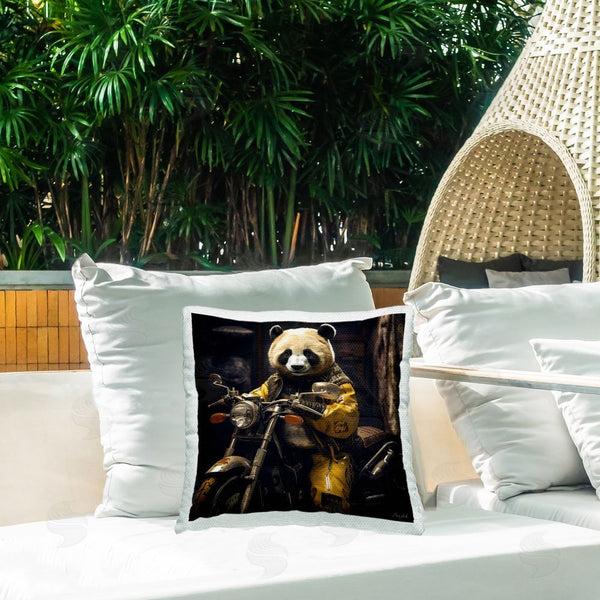 Stupell Industries Roozbeh | Panda On Motorcycle Printed Throw Pillow