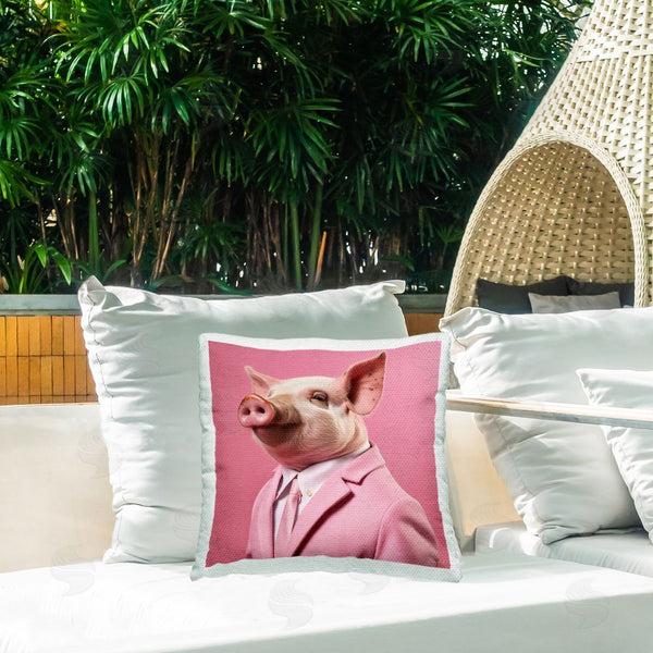 Stupell Industries Roozbeh | Pig & Pink Suit Printed Throw Pillow