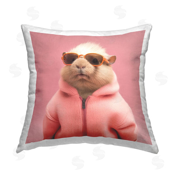 stupell industries Roozbeh | Pink Fashion Animal Printed Throw Pillow