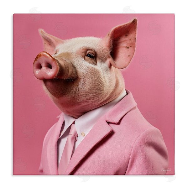 stupell industries Roozbeh | Pink Pig Fashion Wall Art