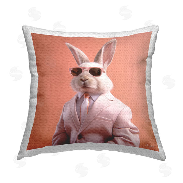 Stupell Industries Roozbeh | Rabbit In Chic Suit Printed Throw Pillow