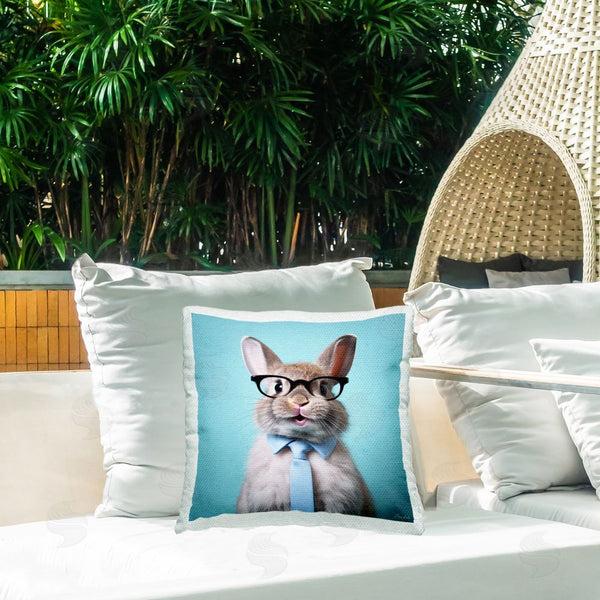Stupell Industries Roozbeh | Rabbit With Glasses & Tie Printed Throw Pillow