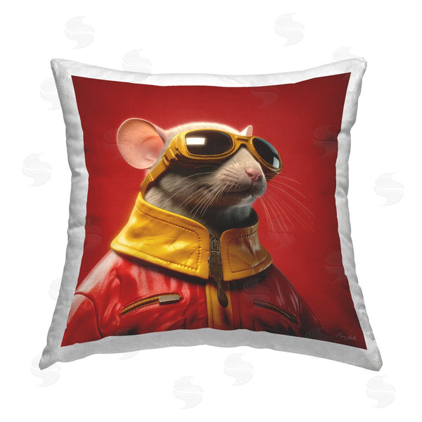 stupell industries Roozbeh | Red Fashion Animal Printed Throw Pillow