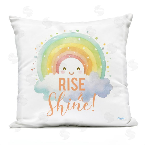 Stupell Industries Roozbeh | Rise Shine Happy Rainbow Throw Pillow