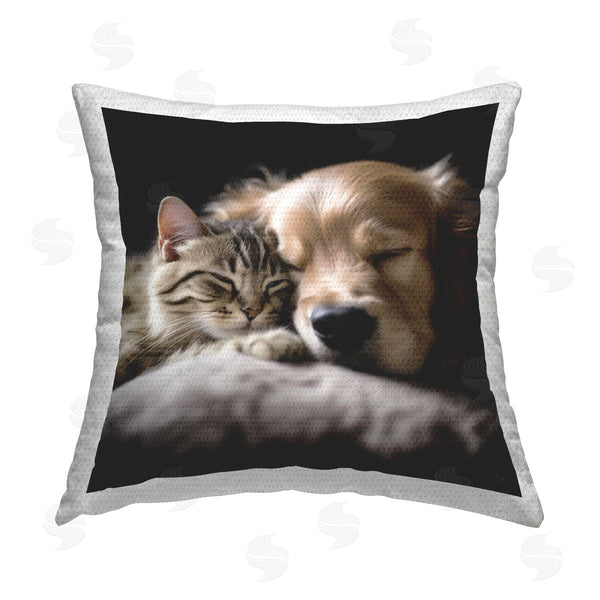 Stupell Industries Roozbeh | Sleeping Dog & Cat Printed Throw Pillow