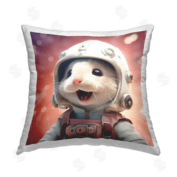 Stupell Industries Roozbeh | Smiling Astronaut Mouse Printed Throw Pillow