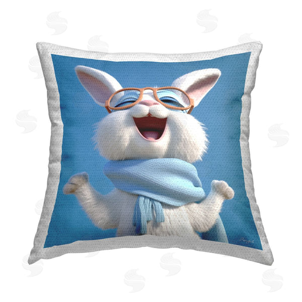 Stupell Industries Roozbeh | Smiling Cartoon Rabbit Printed Throw Pillow