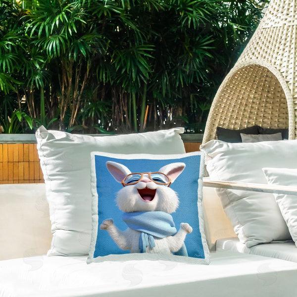 Stupell Industries Roozbeh | Smiling Cartoon Rabbit Printed Throw Pillow