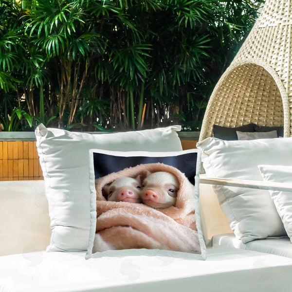 Stupell Industries Roozbeh | Soft Cuddling Piglets Printed Throw Pillow