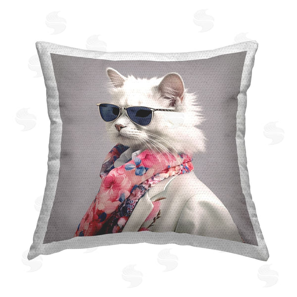 Stupell Industries Roozbeh | Stylish Cat Fashion Printed Throw Pillow