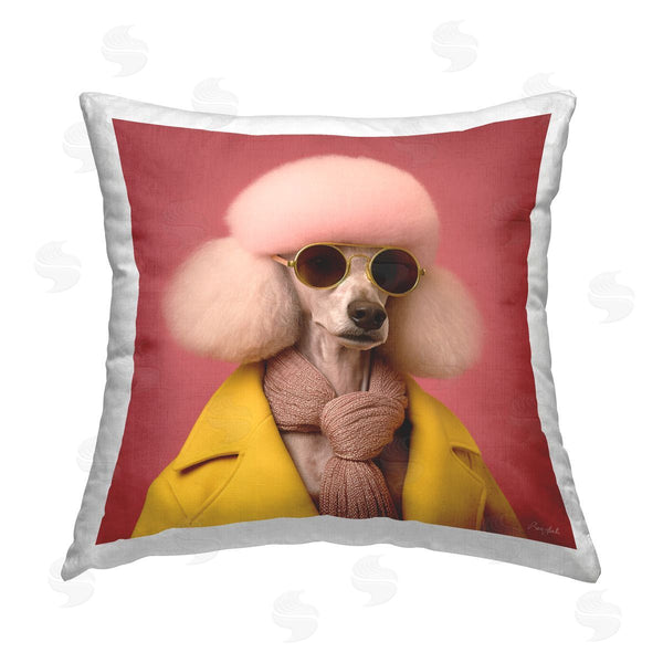 stupell industries Roozbeh | Stylish Glam Poodle Printed Throw Pillow