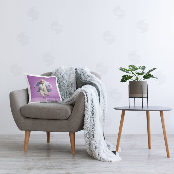 Stupell Industries Roozbeh | Stylish Hippo On Purple Printed Throw Pillow