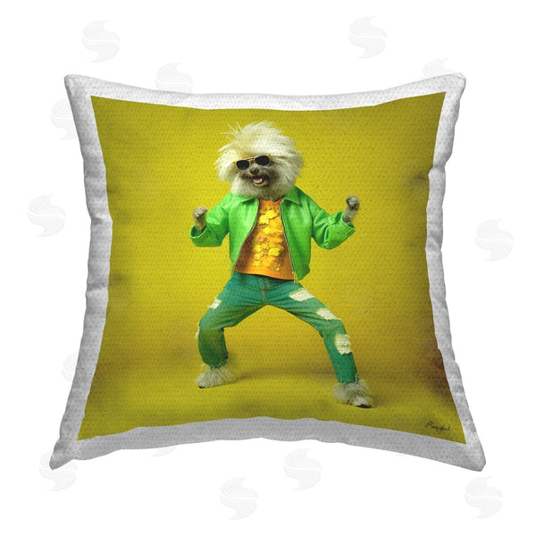 Stupell Industries Roozbeh | Trendy Dog Dancing Printed Throw Pillow