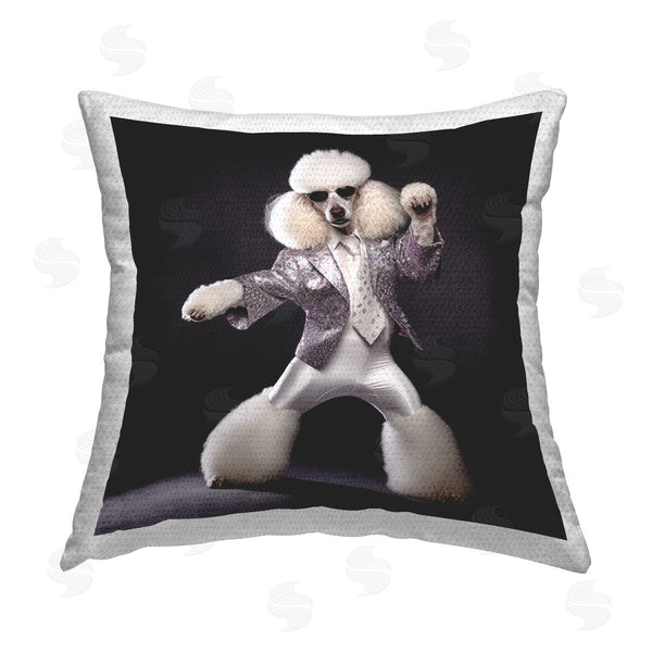 Stupell Industries Roozbeh | Trendy Poodle Dancing Printed Throw Pillow