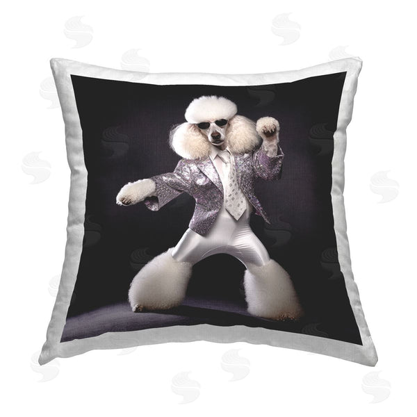 stupell industries Roozbeh | Trendy Poodle Dancing Printed Throw Pillow