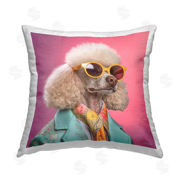 Stupell Industries Roozbeh | Trendy Poodle Fashion Printed Throw Pillow