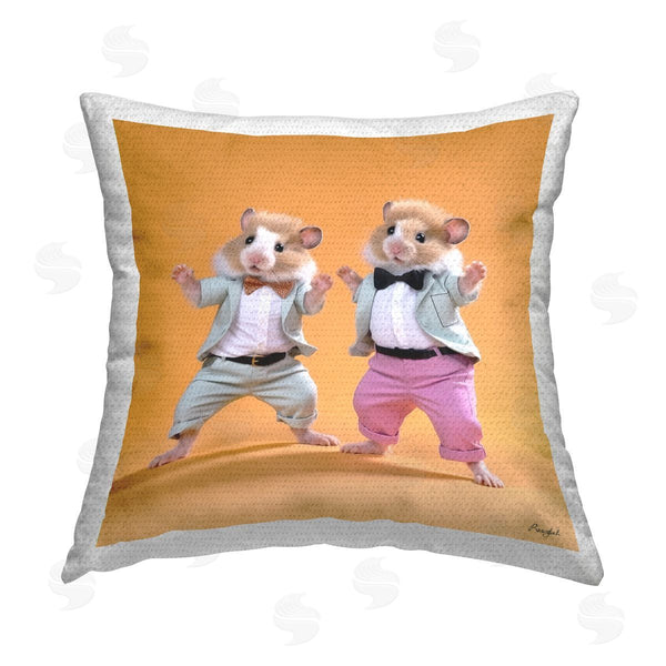 Stupell Industries Roozbeh | Two Hamsters Dancing Printed Throw Pillow