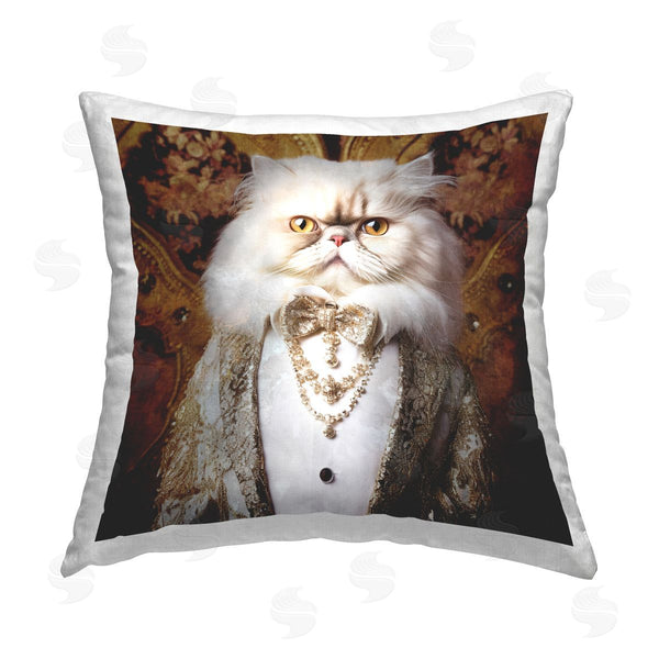 stupell industries Roozbeh | Vintage Fashion Cat Printed Throw Pillow