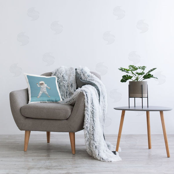 Stupell Industries Roozbeh | White Dog Dancing Printed Throw Pillow