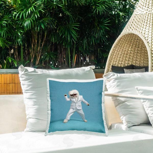 Stupell Industries Roozbeh | White Dog Dancing Printed Throw Pillow
