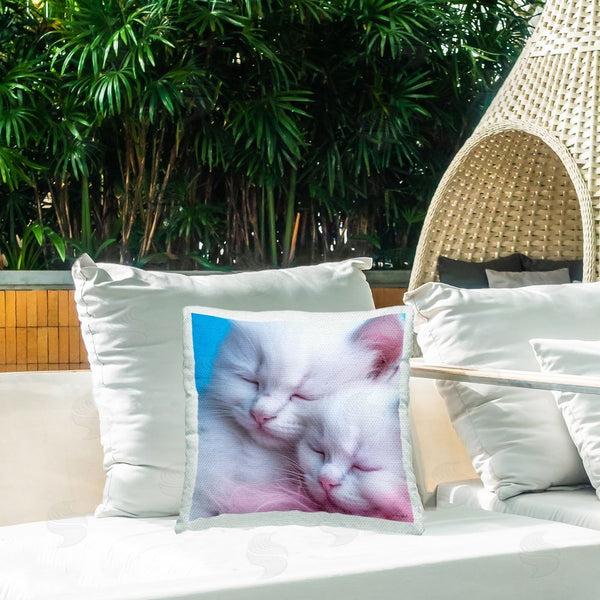 Stupell Industries Roozbeh | White Kittens Cuddling Printed Throw Pillow