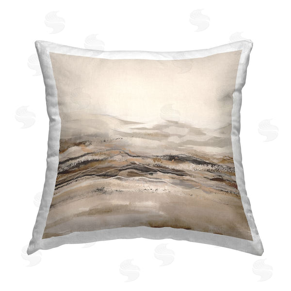 stupell industries Ros Ruseva | Abstract Brown Mountain Landscape Printed Throw Pillow